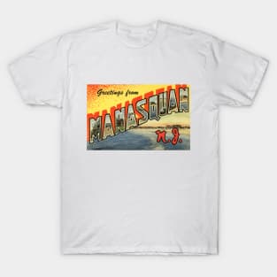 Greetings from Manasquan, NJ - Vintage Large Letter Postcard T-Shirt